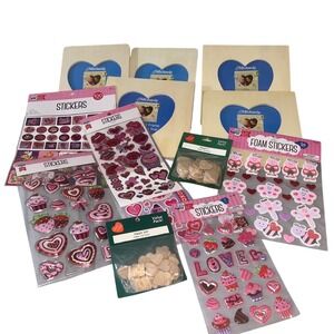 DIY Bundle Valentine Heart Stickers Foam Craft Supplies Unfinished Wood Frames